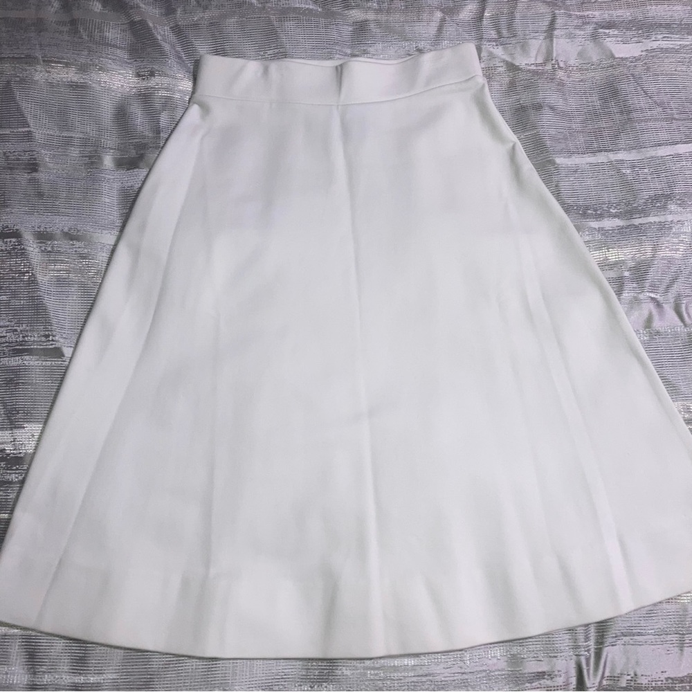 White A-line Midi Knee Length Skirt